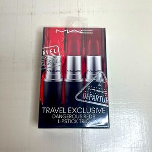 New! MAC *TRAVEL EXCLUSIVE* Dangerous Reds Lipstick Trio